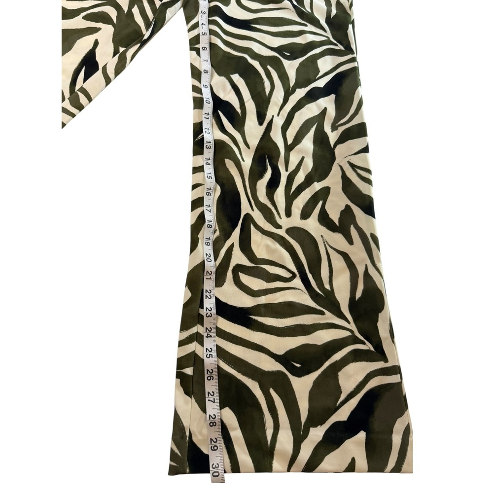 Boston Proper Jungle Print Wide Leg Pants Women's Med Olive Green Resort Boho - Picture 5 of 9